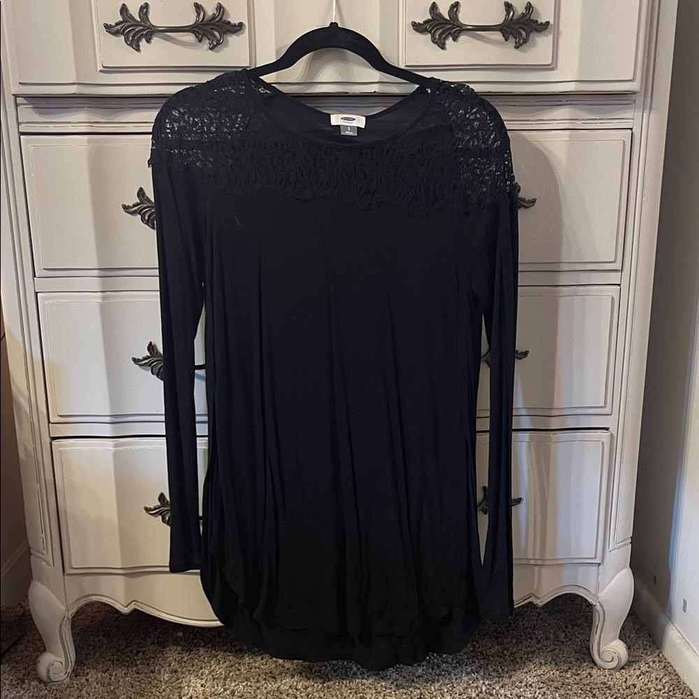 Old Navy Black Lace Detail Women's Blouse
